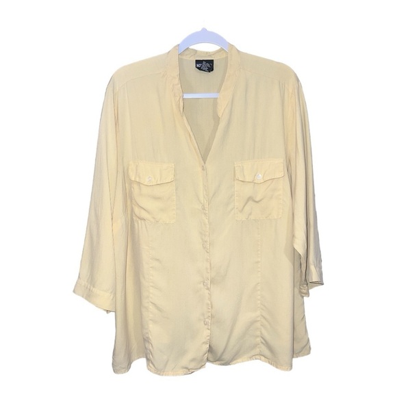 Notations Silk Women’s Button Down 3/4 Sleeve Bundle of Two Orange/Yellow 3xl KD - Picture 8 of 8